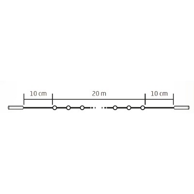 Ghirlanda LED inseriabila, 200 LED alb cald, 10 cm intre LED-uri, lungime 20 m - KSI 200/WW